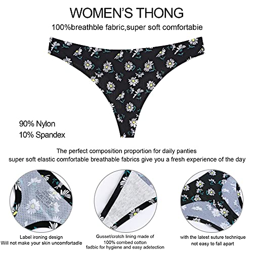 Load image into Gallery viewer, Thong underwear for women,No Show Breathable Cotton Womens Thongs Underwear Seamless Thongs for Women Pack (Multicoloured E-10pack, Medium)