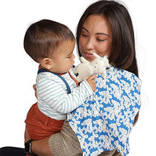 Load image into Gallery viewer, Manhattan Toy Embroidered Plush Goat Baby Rattle + Soft Cotton Burp Cloth, 16 x 16 Inches
