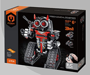UNIQUE KIDS Building Remote Control STEM Building Kit for Boys 8-12 Tracked Racer Car/Tank/Robot 3 in 1 Educational Toys for 6 7 8 9 10 11 12 + Year Old Boys and Girls Birthday Gifts for Kids (Red)