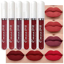 Load image into Gallery viewer, CmaaDu 6Pcs Lipstick Matte Liquid Lipstick Lipgloss Set for Women labiales mate 24 horas originales matte larga duracion 24,Deep Red Original 24 Hour Matte Lipstick Lip Stain Long Lasting Waterproof

