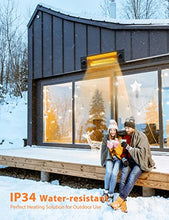 Load image into Gallery viewer, Electric Patio Heater, 1500W Garage Heater w/Remote Control 9H Timer, 3S Fast Heating Outdoor Heater for Patio, w/Tip-Over &amp; Overheating Protection, Waterproof Wall-Mounted/Freestanding Heater
