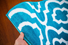 Load image into Gallery viewer, 3028 Turquoise Moroccan Trellis 5&#39;2x7&#39;2 Area Rug Carpet Large New
