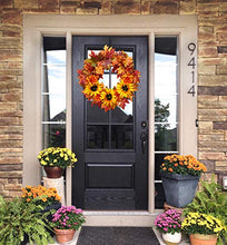 Load image into Gallery viewer, Tiny Land 24 Inches-Fall-Wreath for Front-Door-Decor Gift Box Included - Handcrafted Rattan Base - for Autumn &amp; Thanksgiving Day
