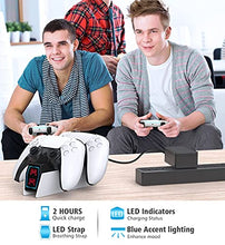 Load image into Gallery viewer, PS5 Controller Charger Station, PS5 Charging Station with Fast Charging AC Adapter 5V/3A, Playstation 5 Dual Controller Charging Stand, OIVO Docking Station Replacement for DualSense Charging Station
