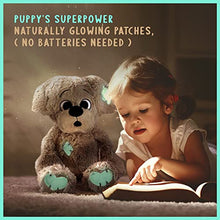 Load image into Gallery viewer, Cute Stuffed Dog with Puppy Superpowers – Glow in Dark Patches for Sweet Dreams &amp; Bedtime Comfort – Perfect Puppy Stuffed Animal Teddy Bear Toy for Boys, Girls – Plush 14 inches (no Batteries Needed)
