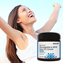 Load image into Gallery viewer, Pure Emu Glucosamine &amp; MSM Emu Oil Cream| Topical Cream Infused with Pure, Fully Refined Emu Oil | Unscented, Gentle Moisturizer, 4 oz
