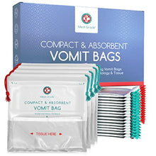 Load image into Gallery viewer, Medi Grade Absorbent Sick Bags for Car Travel, Boat or Plane - Pack of 22 Leakproof Travel Sickness Vomit Bags with Zero Odour – Sealable Travel Sick Bags, Turns Vomit to Gel, Holds Up to 1 Litre
