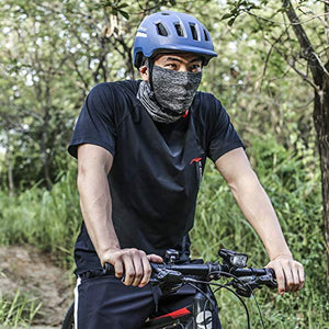 CHILEAF Adult Mountain Bike Helmet with Sports Face Scarf, Bicycle Helmet Specialized for Men Women, Cycling Helmet CE Certified Adjustable Lightweight Helmet for BMX Skateboard MTB Road Bike (Blue)