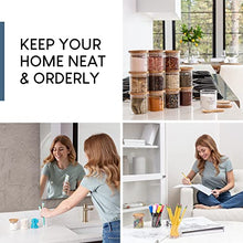 Load image into Gallery viewer, Glass Spice Jars with Bamboo Lids Set of 12 - 5 oz Airtight Glass Jar Storage Containers Stackable Wood Lid - Shatterproof Glass Canisters for Kitchen Pantry Organization, Herbs, Candy, Dry Food
