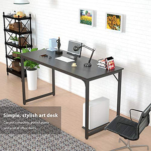 Foxemart Computer Desk 47” Modern Sturdy Office Desk PC Laptop Notebook Study Writing Table for Home Office Workstation, Black