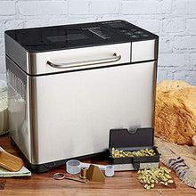 Load image into Gallery viewer, KBS Large 17-in-1 Bread Machine, 2LB All Stainless Steel Bread Maker with Auto Fruit Nut Dispenser, Nonstick Ceramic Pan, Full Touch Panel Tempered Glass, Reserve&amp; Keep Warm Set, Oven Mitt and Recipes
