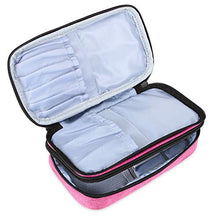 Load image into Gallery viewer, Teamoy Travel Makeup Brush Bag(up to 8.5"), Professional Cosmetic Artist Organizer Case with Handle Strap for Makeup Brushes and Beauty Supplies-Small, Pink(No Accessories Included)
