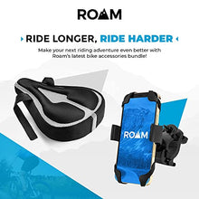 Load image into Gallery viewer, Roam: Gel Bike Seat Cushion Cover for Comfort (fits Seats up to 11x8 in) and Universal Motorcycle and Bike Phone Holder (fits Phones up to 3.5 inches) - Premium Bicycle Accessories Bundle
