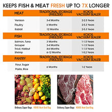 Load image into Gallery viewer, KOIOS Vacuum Sealer Machine, 80Kpa Automatic Food Sealer with Cutter for Food Savers, 10 Sealing Bags (FDA-Certified), With Up To 40 Consecutive Seals, Dry &amp; Moist Modes, Compact Design (Silver)
