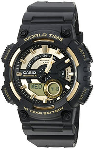 Casio Men's Sports Quartz Watch with Resin Strap, Gold, 28.6 (Model: AEQ110BW-9AV)