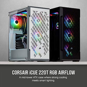 Corsair iCUE 220T RGB Airflow Tempered Glass Mid-Tower Smart Case - Black (CC-9011173-WW)