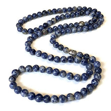 Load image into Gallery viewer, 108 Bead Sodalite Gemstone 8mm Mala Beads - Yoga Meditation Mala Bracelet Necklace - Intuition Stone
