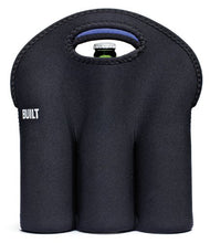 Load image into Gallery viewer, BUILT Six-Pack Soft-Grip Insulated Neoprene Beer Bottle Carrier Tote Black 6P-BLK
