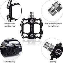 Load image into Gallery viewer, Lahien Pedals Mountain Bike, MTB Road Bike 9/16" Sealed Bearing Lightweight Aluminum Alloy Platform Bicycle Metal Pedals Cycling Flat Pedal for BMX/MTB
