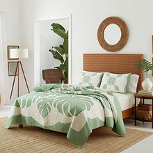 Load image into Gallery viewer, Tommy Bahama | Molokai Collection | Quilt-100% Cotton, Reversible, Soft &amp; Breathable Bedding, Pre-Washed for Added Softness, King, Mint Green
