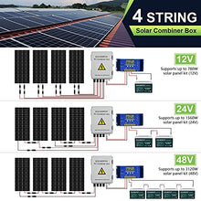 Load image into Gallery viewer, ECO-WORTHY 4 String PV Combiner Box with Lightning Arreste, 10A Rated Current Fuse and Circuit Breakers for On/Off Grid Solar Panel System
