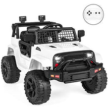 Load image into Gallery viewer, Best Choice Products 12V Kids Ride On Truck Car w/Parent Remote Control, Spring Suspension, LED Lights, AUX Port - White
