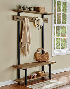 Sonoma Entryway Hall Tree with Bench, Shelves & Coat Hooks