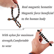 Load image into Gallery viewer, Jstyle 4Pcs Hematite Bead Bracelet for Men Women 8mm Tiger Eye Stone Beads Bracelet Elastic Natural Stone Bracelet Bangle
