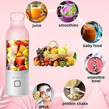 Load image into Gallery viewer, Portable Blender, Bariicare Personal Smoothies and Shakes Travel Blender, 4000mAh USB Rechargeable Juicer Cup (Pink)

