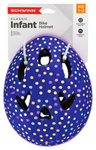 Load image into Gallery viewer, Schwinn Infant Bike Helmet Classic Design, Ages 0-3 Years, Purple Polkadots

