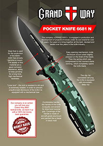 Spring Assisted Knife - Pocket Folding Knife - Military Style - Boy Scouts Knife - Tactical Knife - Good for Camping Hunting Survival Indoor and Outdoor Activities Mens Gift 6681 N