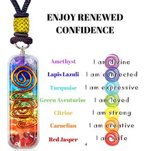 Load image into Gallery viewer, Orgone Chakra Healing Pendant with Adjustable Cord – 7 Chakra Stones Necklace for EMF Protection and Spiritual Healing
