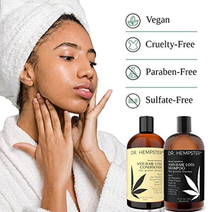 Hair Growth Shampoo and Conditioner Set for Thinning Hair and Hair Loss for Men and Women 18 oz - Hemp Oil, Biotin, Natural and Organic Ingredients - Hair Thickening and Volumizing