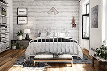 Load image into Gallery viewer, Novogratz Bushwick Metal Bed with Headboard and Footboard | Modern Design | Full Size - White
