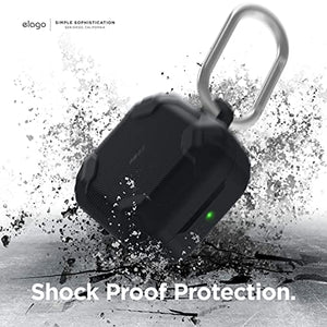 elago Armor Case Compatible with Samsung Galaxy Buds 2 Case (2021) / Galaxy Buds Pro Case (2021) / Galaxy Buds Live Case (2020) [US Patent Registered] [Black]