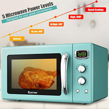 Load image into Gallery viewer, COSTWAY Retro Countertop Microwave Oven, 0.9Cu.ft, 900W Microwave Oven, with 5 Micro Power, Defrost &amp; Auto Cooking Function, LED Display, Glass Turntable and Viewing Window, Child Lock
