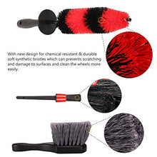 Load image into Gallery viewer, SPTA 9Pcs Wheel &amp; Tire Brush Car Detailing kit, Easy Reach Wheel and Rim Brush, 5pcs Detailing Brushes, Short Handle Cleaning Brush, 1pc Microfiber Cleaning Cloth, Great to Clean Dirty Tires
