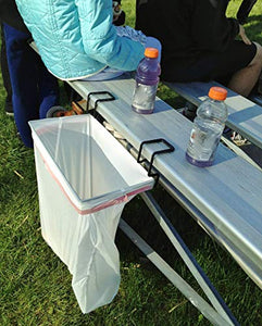 Trash-Ease-Table - The Portable Trash Bag Holder-for Indoor/Outdoor Camping, Tailgating, Picnics, Parties, Crafting, Scrapbooking,13 Gallon Garbage Bag Size, NO Tools Needed (Black)