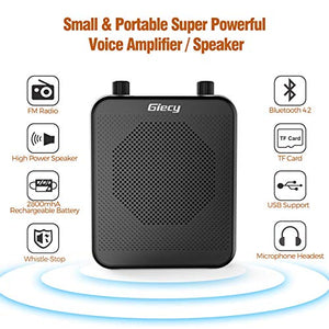 Giecy Voice Amplifier Portable Bluetooth 30W 2800mAh Rechargeable PA System Speaker for Multiple Locations Such as Classroom, Meetings and Outdoors