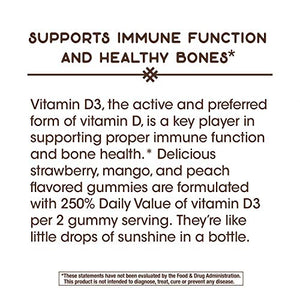 Nature’s Way Vitamin D3, Immune Support, 2000 IU (50 mcg) per Serving, Fruit Flavor, 120 Gummies