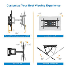 Load image into Gallery viewer, Full Motion TV Wall Mount Bracket Dual Articulating Arms Swivels Tilts Rotation for Most 37-70 Inch LED, LCD, OLED Flat Curved TVs, Holds up to 132lbs, Max VESA 600x400mm by Pipishell

