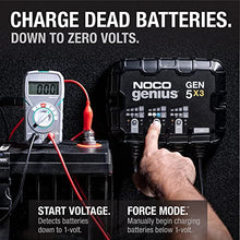 Load image into Gallery viewer, NOCO Genius GEN5X3, 3-Bank, 15-Amp (5-Amp Per Bank) Fully-Automatic Smart Marine Charger, 12V Onboard Battery Charger, Battery Maintainer and Battery Desulfator with Temperature Compensation
