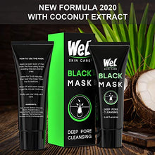 Load image into Gallery viewer, Wel Blackhead Remover Mask - Black Face Mask - Charcoal Face Mask - Peel off Mask - Bamboo Activated Facial Mud Mask - Silicone Face Brush - Deep Pore Cleansing Mask for Skin Care, New Formula 2020
