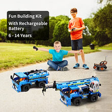 Load image into Gallery viewer, Remote Control STEM Building Toys for 6-12 Year Old Boys, 2-in-1 Technic Vehicle Building Kits for Kids 8-12, Construction Erector Set Crane Truck Build Model for 6 7 8 9 11 12+ Years Old Boys Girls
