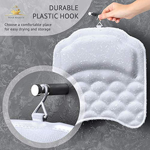Premium Bathtub Pillow, Soft And Durable [10 Anti-Slip Suction Cups] Extra Cushioned Design Cradle Neck, Head And Shoulders Support, Dry Fabric Provides Cooling Effect | Free Machine Washable Bag