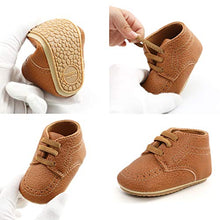 Load image into Gallery viewer, RVROVIC Baby Boys Girls Anti-Slip Sneakers Soft Ankle Boots Toddler First Walkers Newborn Crib Shoes(12-18 Months,6-Brown)
