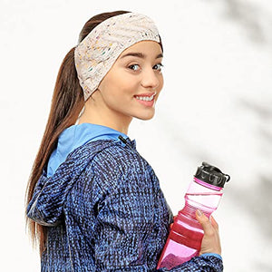 4 Pieces Women Winter Ear Warmer Headband Fleece Cable Knitted Headbands Soft Head Wrap for Cold Weather (Multicolored)