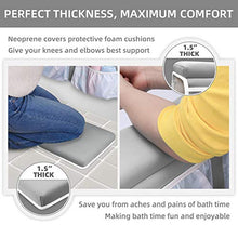 Load image into Gallery viewer, Bath Kneeler and Elbow Rest Set Baby Bath Kneeling Pad, Thick Non-Slip Bathing Kneeling Mat Cushion Quick Drying Bathtub Knee Mat with Arm Support and Pockets for Bathroom Bathing Comfort, Gray
