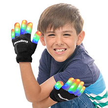 Load image into Gallery viewer, The Noodley Kids Toys for Boys LED Light Up Gloves Sensory Toy for Autistic Children Cosplay Halloween Costume Stocking Stuffers Ages 4 5 6 7 (Small, Black)
