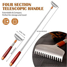 Load image into Gallery viewer, Back Scratcher Long Oversize, Azymi Telescoping Back Scratcher for Men Adults Extendable with Wood Handle Massage Roller, 304 Stainless Steel Extra Wide Claw Sturdy Manual Back Scratcher Back Massager
